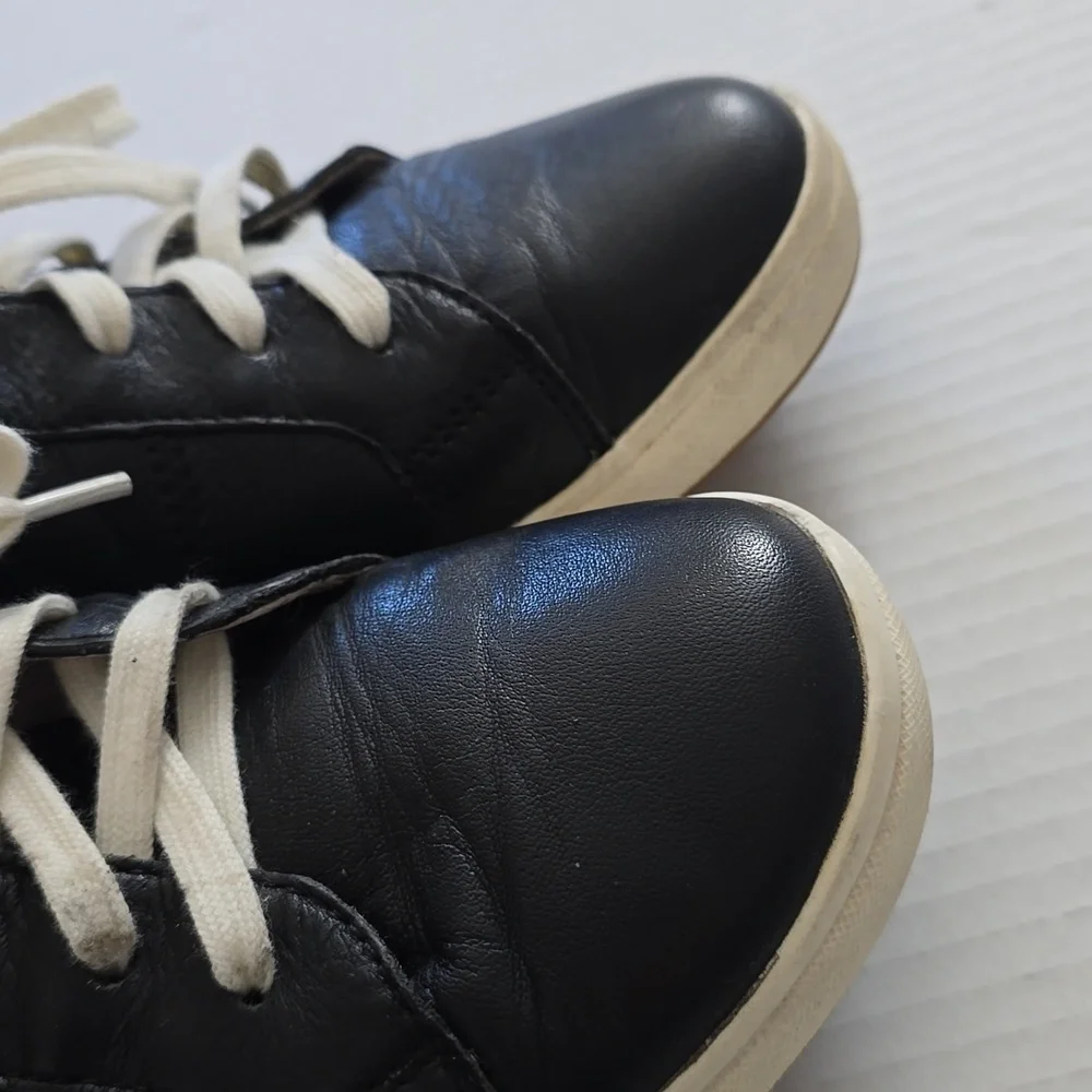 Josef Seibel Caren Black and White Leather Sneakers Women 8 - 8.5